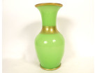 Vase balustre opaline verte dorure Baccarat Napoléon III XIXème siècle