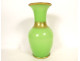 Baluster vase in green opaline glass with gilt decoration, Baccarat Napoleon III, 19th century