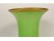 Baluster vase in green opaline glass with gilt decoration, Baccarat Napoleon III, 19th century