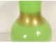Baluster vase in green opaline glass with gilt decoration, Baccarat Napoleon III, 19th century