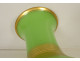 Baluster vase in green opaline glass with gilt decoration, Baccarat Napoleon III, 19th century