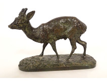 Small bronze sculpture of a deer, no. 1, by Pierre-Jules Mène, animal sculptor, 19th century