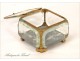 Box jewelry box glass and gilded brass NAPIII 19th