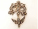 19th century Norman Holy Spirit pendant in solid silver with Rhine and dove knot stones