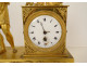 Small Empire desk clock depicting Hercules, Heracles, and the Nemean lion, gilt bronze, 19th century