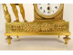Small Empire desk clock depicting Hercules, Heracles, and the Nemean lion, gilt bronze, 19th century