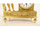 Small Empire desk clock depicting Hercules, Heracles, and the Nemean lion, gilt bronze, 19th century