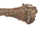 Antique carved wooden walking stick with lion head figure, Folk Art, 19th century