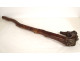 Antique carved wooden walking stick with lion head figure, Folk Art, 19th century