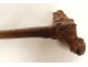 Antique carved wooden walking stick with lion head figure, Folk Art, 19th century