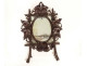 Carved wooden mirror, Black Forest, bindweed flowers, 19th century