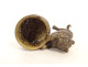 Small bronze match holder/pitonner in the shape of a cat in a barrel, signed 19th century