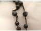 19th century agate moss rosary, metal cross, crucifix, chalice