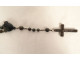 19th century agate moss rosary, metal cross, crucifix, chalice