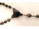 19th century agate moss rosary, metal cross, crucifix, chalice