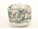 Small Chinese porcelain covered sugar bowl/pot with peony flowers, 20th century