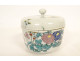Small Chinese porcelain covered sugar bowl/pot with peony flowers, 20th century