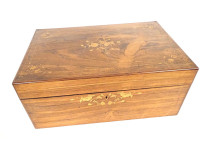 Rosewood shawl box with floral marquetry, Napoleon III style, 19th century