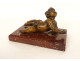 19th century cherub putto sculpture paperweight in red marble