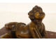 19th century cherub putto sculpture paperweight in red marble