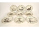 9 talking dessert plates, Creil Montereau earthenware, Fables of Fontaine, 19th century