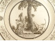 9 talking dessert plates, Creil Montereau earthenware, Fables of Fontaine, 19th century