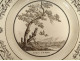 9 talking dessert plates, Creil Montereau earthenware, Fables of Fontaine, 19th century