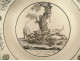9 talking dessert plates, Creil Montereau earthenware, Fables of Fontaine, 19th century
