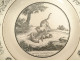 9 talking dessert plates, Creil Montereau earthenware, Fables of Fontaine, 19th century