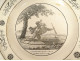 9 talking dessert plates, Creil Montereau earthenware, Fables of Fontaine, 19th century