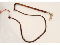 Hermès Paris woven leather riding crop, 20th century collection