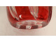 Twisted cut crystal vase, red color, Saint-Louis, France, early 20th century