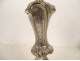 Pair of Louis XV style three-light candelabra in silvered bronze and rocaille style, 19th century