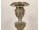 Pair of Empire silvered bronze candlesticks, 19th century