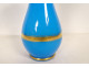 Baccarat Napoleon III 19th century blue opaline baluster vase with gilt decoration