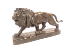 Sculpture bronze lion marchant rugissant Louis Vidal Navatel aveugle XIXème
