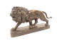Bronze sculpture of a roaring walking lion by Louis Vidal Navatel, blind, 19th century