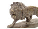 Bronze sculpture of a roaring walking lion by Louis Vidal Navatel, blind, 19th century