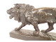 Bronze sculpture of a roaring walking lion by Louis Vidal Navatel, blind, 19th century