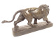 Bronze sculpture of a roaring walking lion by Louis Vidal Navatel, blind, 19th century