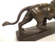 Bronze sculpture of a roaring walking lion by Louis Vidal Navatel, blind, 19th century