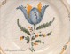 Earthenware plate Nevers 18th Fleur La Rochelle