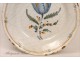 Earthenware plate Nevers 18th Fleur La Rochelle