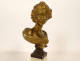 Small gilt bronze bust sculpture of a woman, Art Nouveau, 19th century, by Agathon Lénard