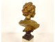 Small gilt bronze bust sculpture of a woman, Art Nouveau, 19th century, by Agathon Lénard
