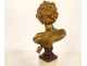 Small gilt bronze bust sculpture of a woman, Art Nouveau, 19th century, by Agathon Lénard