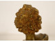 Small gilt bronze bust sculpture of a woman, Art Nouveau, 19th century, by Agathon Lénard