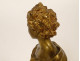 Small gilt bronze bust sculpture of a woman, Art Nouveau, 19th century, by Agathon Lénard