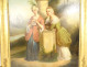 Large oil painting of two women, 18th century, romantic letter, 19th century stuccoed frame