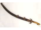 Sabre Pala Shamshir ottoman perse lame damasquinée corne blonde fin XVIIIè-XIXè